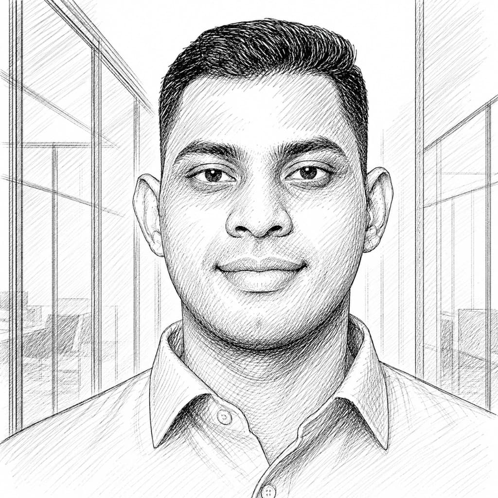 Sketch portrait of Ishaan Gupta