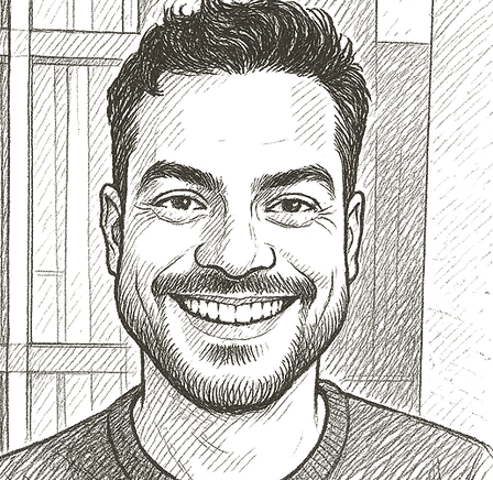 Sketch portrait of Mehul Bhardwaj