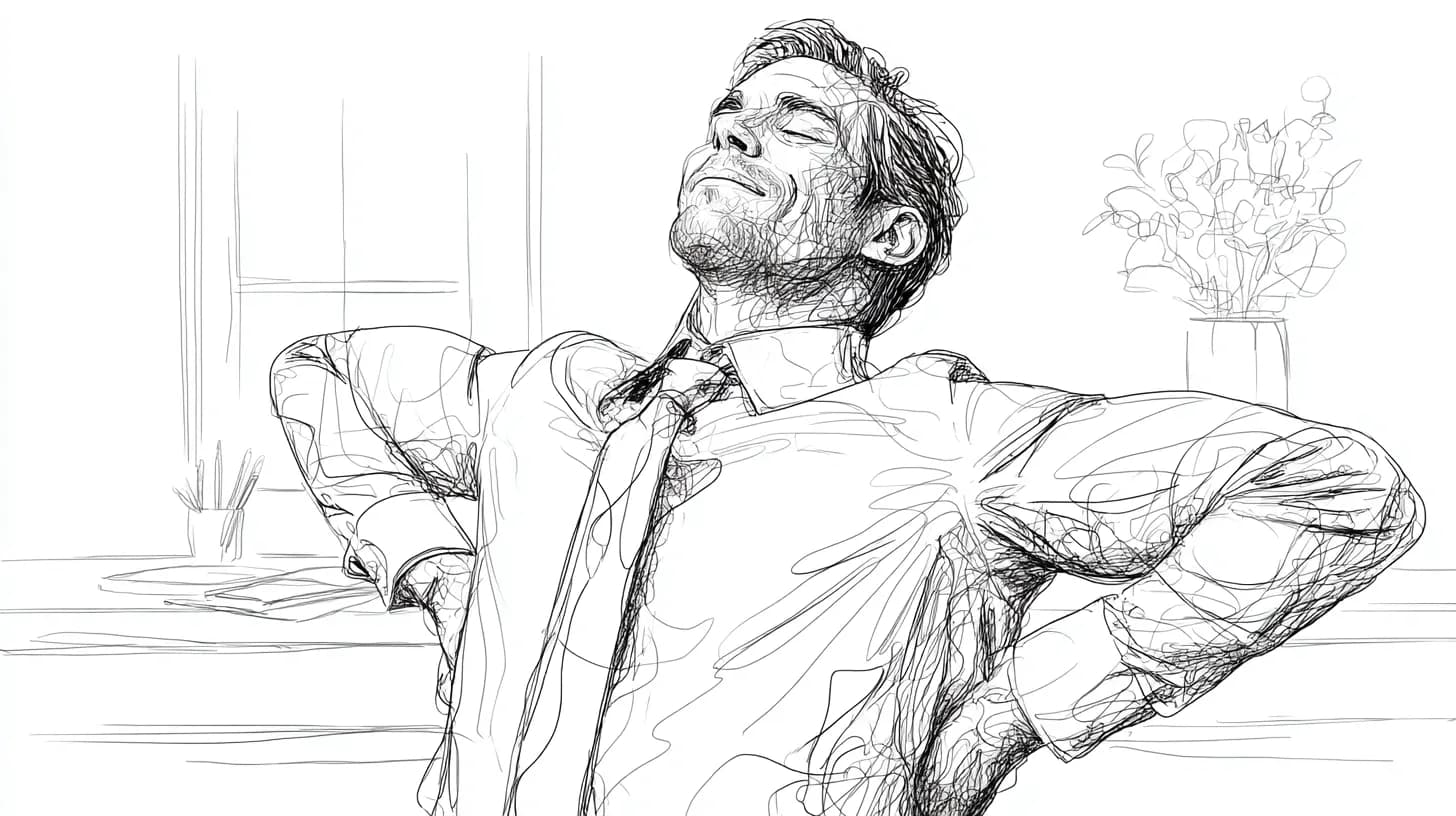 A professional in a relaxed state.